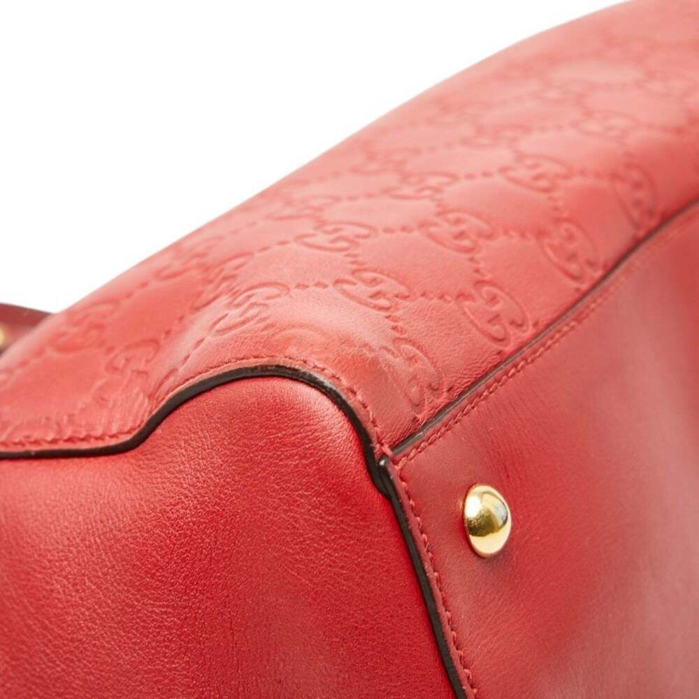 GUCCI Red Leather Tote Bag - Picture 5 of 12